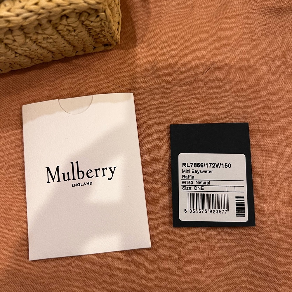 Mulberry raffia mini Bayswater Handcrafted Beige and Brown Women's Bag - Picture 4 of 4